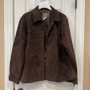 Vintage Suede Leather Brown Jacket 70s Disco Western Southwestern